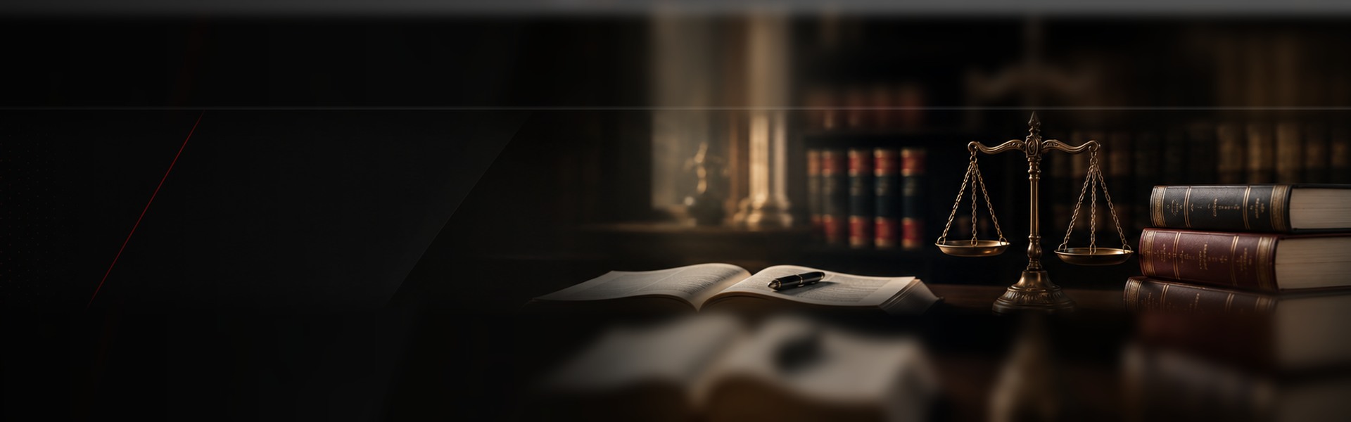 Livros jurídicos e balança da Justiça